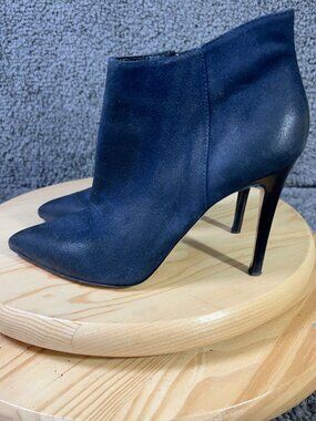 Barneys New York Boots Womens Size 8.5 Blue Leather Stiletto High  Heel Shoes